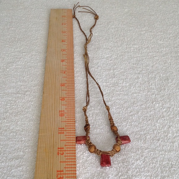 Red Agate Braided String Cord Chain Necklace - Picture 11 of 12